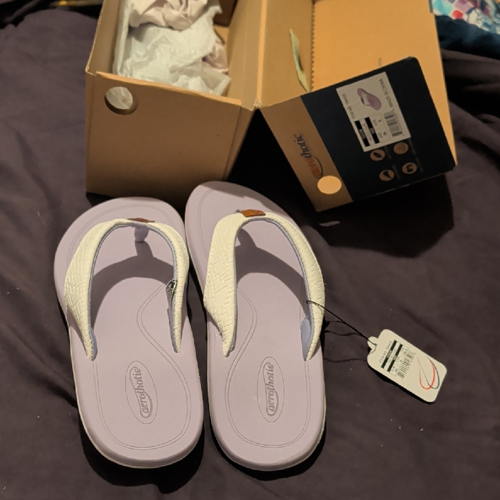 Comfortable White and Purple Women Sandals